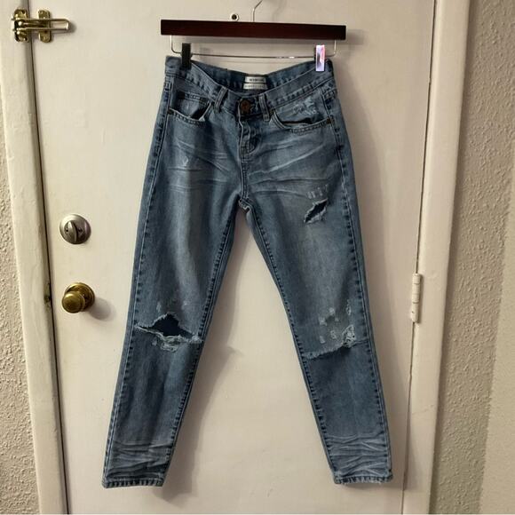 ONE X One Teaspoon Awesome Baggies Medium Rise Jeans 24 Y2K Casual Distressed - Picture 1 of 12